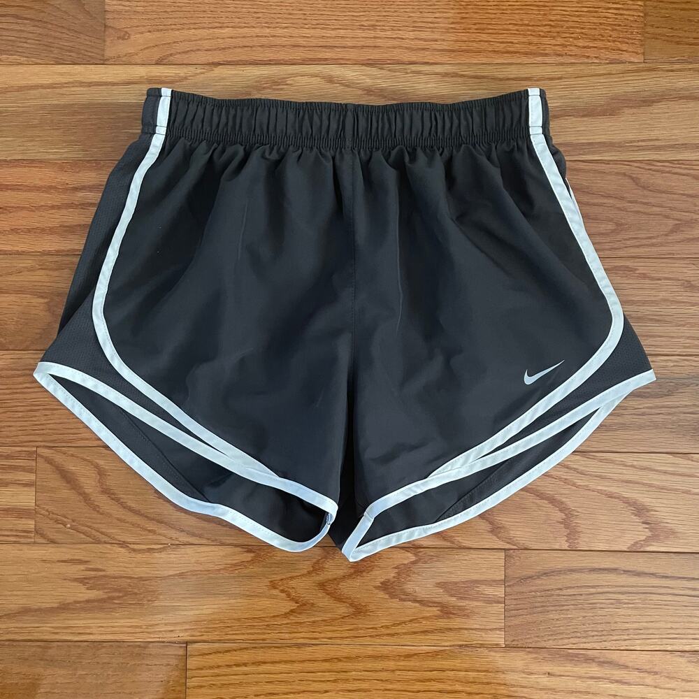 Nike Tempo Running Shorts Womens M Black White Lightweight Athletic Track Active